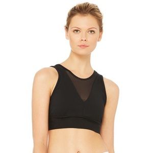 ALO Yoga Black Mesh Detail Bra